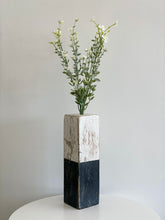 Load image into Gallery viewer, Hand-painted Black & White Wooden Vase