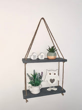 Load image into Gallery viewer, 2 Tier Hanging Rope Shelf