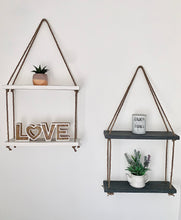 Load image into Gallery viewer, 2 Tier Hanging Rope Shelf