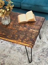 Load image into Gallery viewer, Rustic Coffee Table with Hairpin Legs

