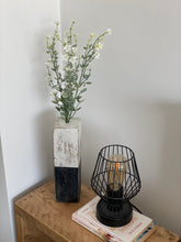 Load image into Gallery viewer, Hand-painted Black &amp; White Wooden Vase
